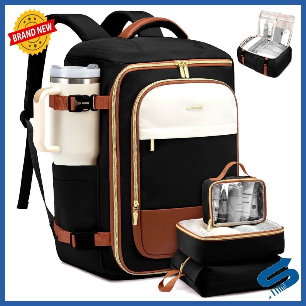 Travel Backpack Carry On Flight Approved Water Resistant Laptop Compartment
